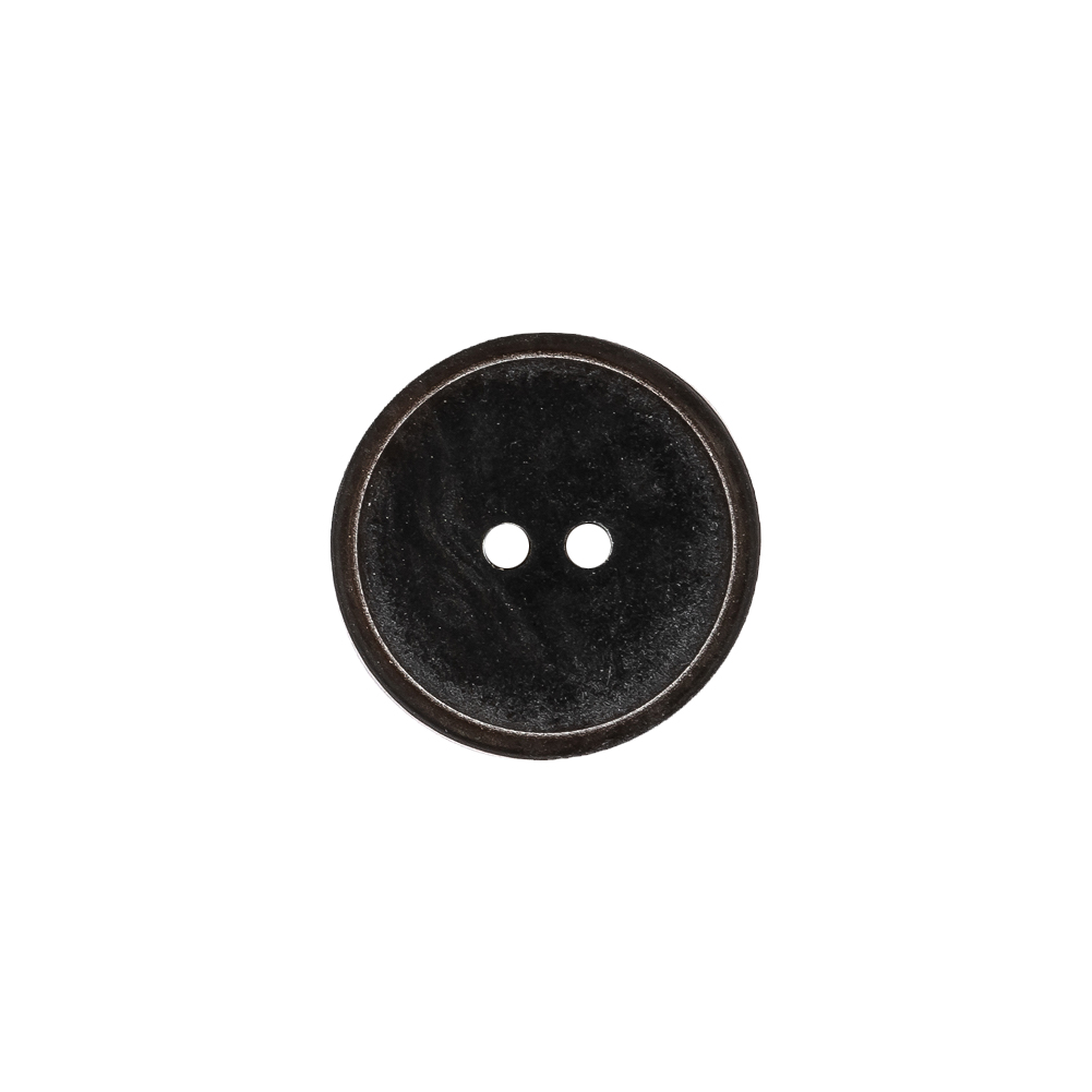 Matte Charcoal Narrow Rim 2-Hole Plastic Button – 24L/15mm Matte Charcoal Narrow Rim 2-Hole Plastic Button – 24L/15mm