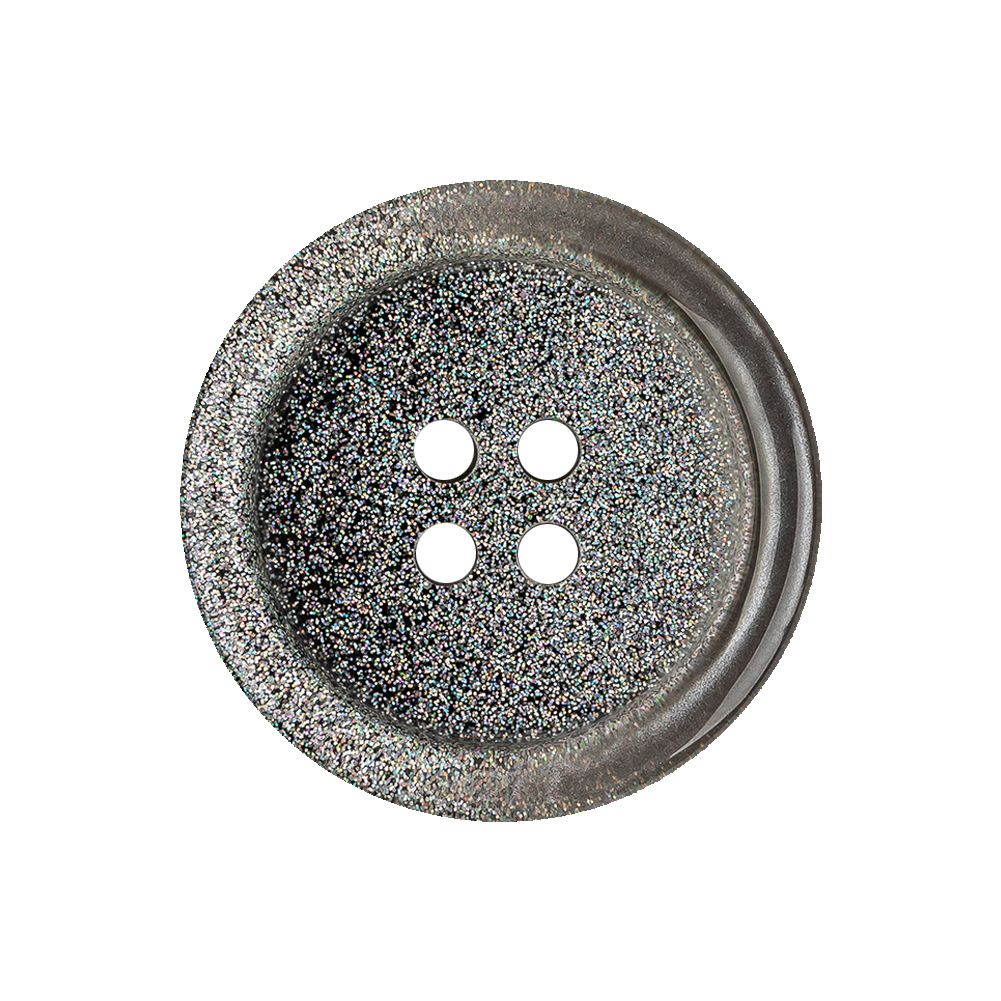 Italian Rainbow Glitter and Translucent Gray 4-Hole Plastic Button – 40L/25.5mm Italian Rainbow Glitter and Translucent Gray 4-Hole Plastic Button – 40L/25.5mm
