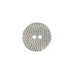 Italian Silver and Gray Iridescent Scales 2-Hole Plastic Button – 24L/15mm Italian Silver and Gray Iridescent Scales 2-Hole Plastic Button – 24L/15mm