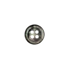 Iridescent Green, Gray and Black Shallow Plate 4-Hole Plastic Button – 17L/10.5mm Iridescent Green, Gray and Black Shallow Plate 4-Hole Plastic Button – 17L/10.5mm