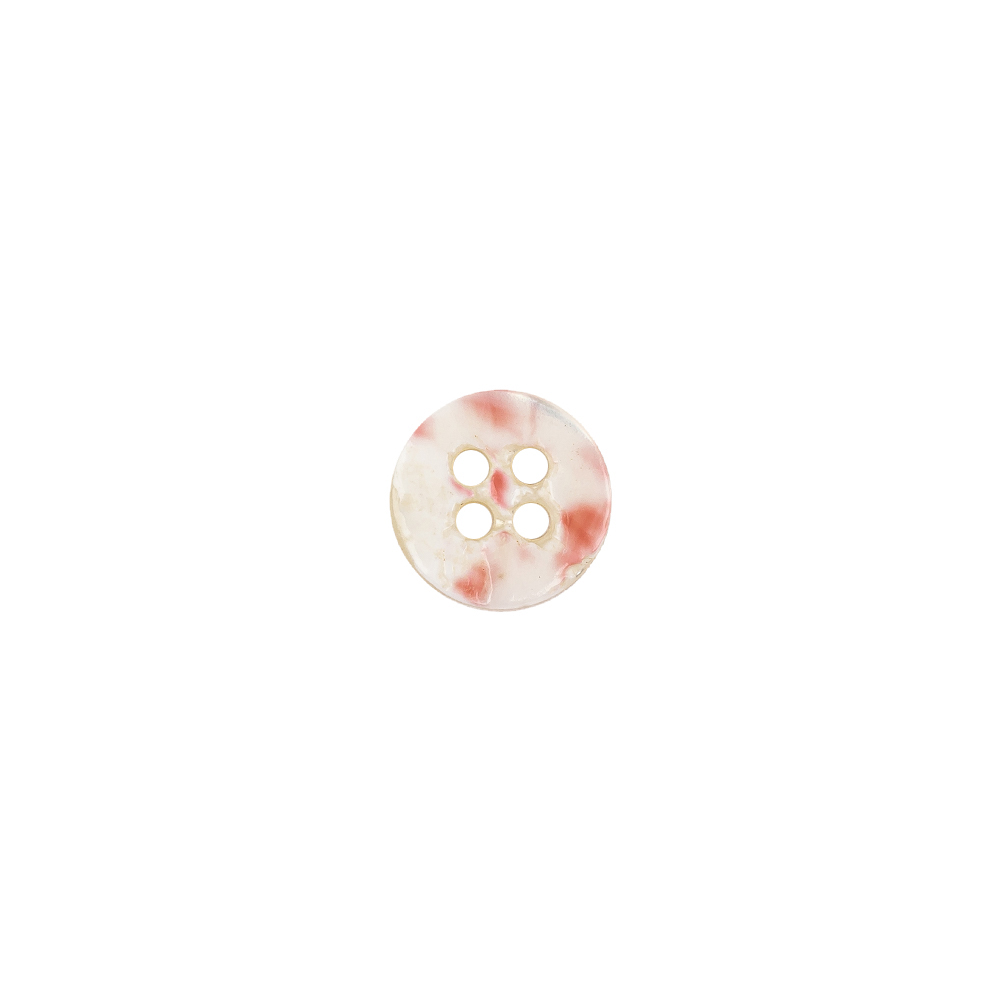 Ivory Iridescent Faux-Shell 4-Hole Plastic Button - 14L/9mm