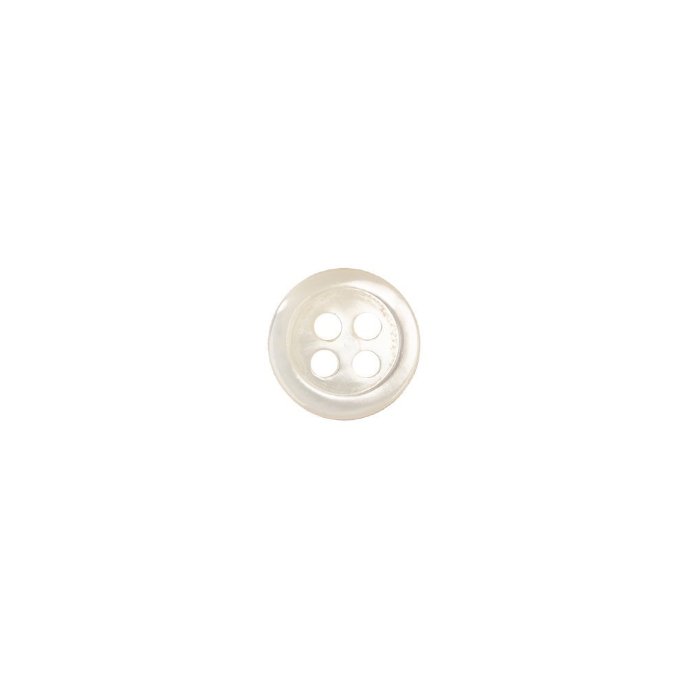 Ivory Iridescent Faux-Shell 4-Hole Plastic Button – 14L/9mm Ivory Iridescent Faux-Shell 4-Hole Plastic Button – 14L/9mm