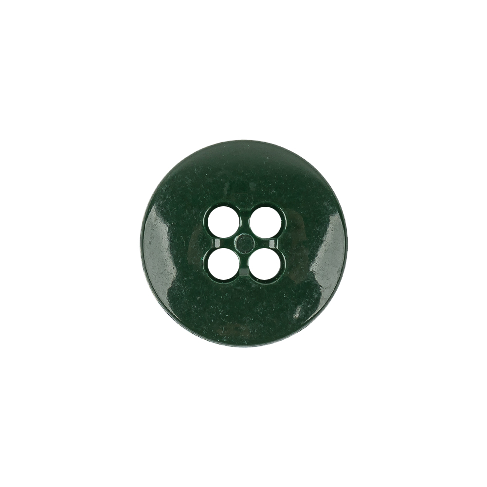 Hunter Green Low Convex 4-Hole Plastic Button – 27L/17mm Hunter Green Low Convex 4-Hole Plastic Button – 27L/17mm