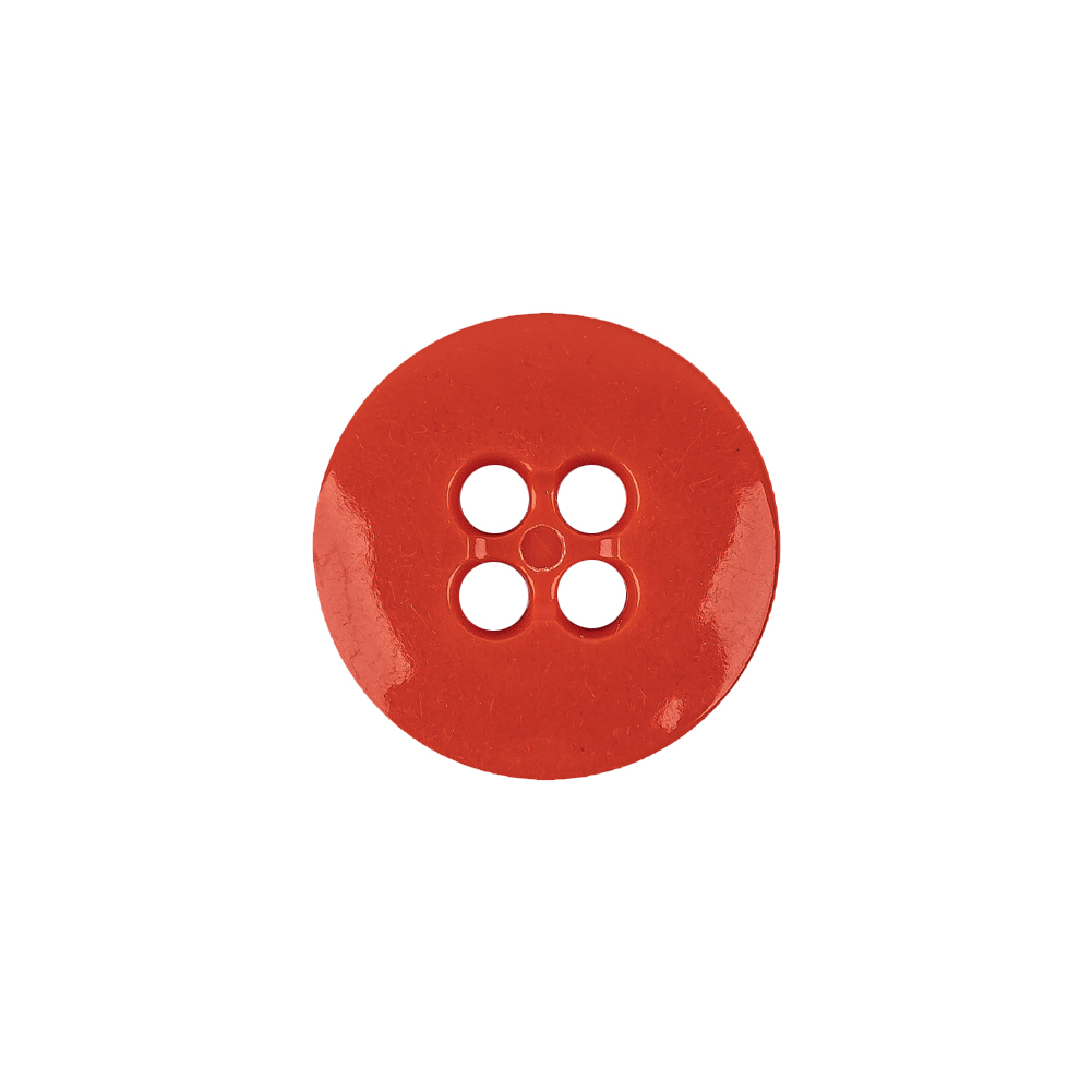 Red Orange Low Convex 4-Hole Plastic Button – 27L/17mm Red Orange Low Convex 4-Hole Plastic Button – 27L/17mm