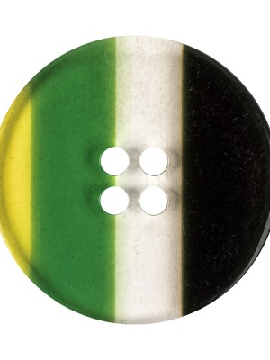Shamrock Stripes Smooth Top 4-Hole Plastic Button – 54L/34mm Shamrock Stripes Smooth Top 4-Hole Plastic Button – 54L/34mm