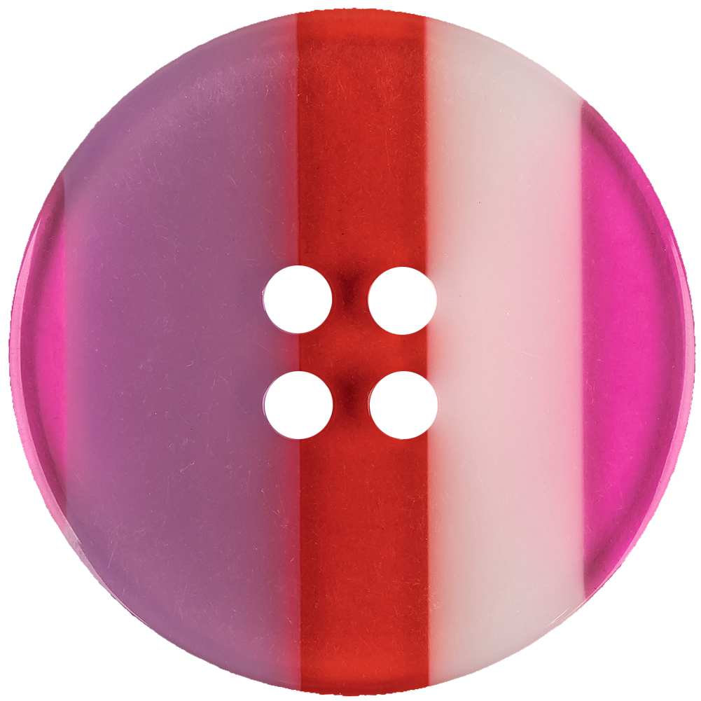 Berry Stripes Smooth Top 4-Hole Plastic Button - 70L/44.5mm