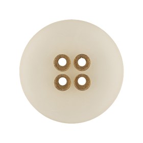 Frosted Matte and Antique Gold Edged 4-Hole Glass-like Button – 44L/28mm Frosted Matte and Antique Gold Edged 4-Hole Glass-like Button – 44L/28mm