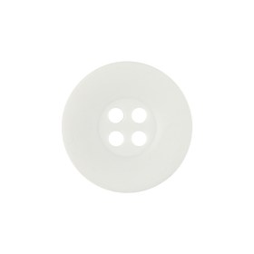 Matte White Shallow Plate 4-Hole Plastic Button – 33L/21mm Matte White Shallow Plate 4-Hole Plastic Button – 33L/21mm
