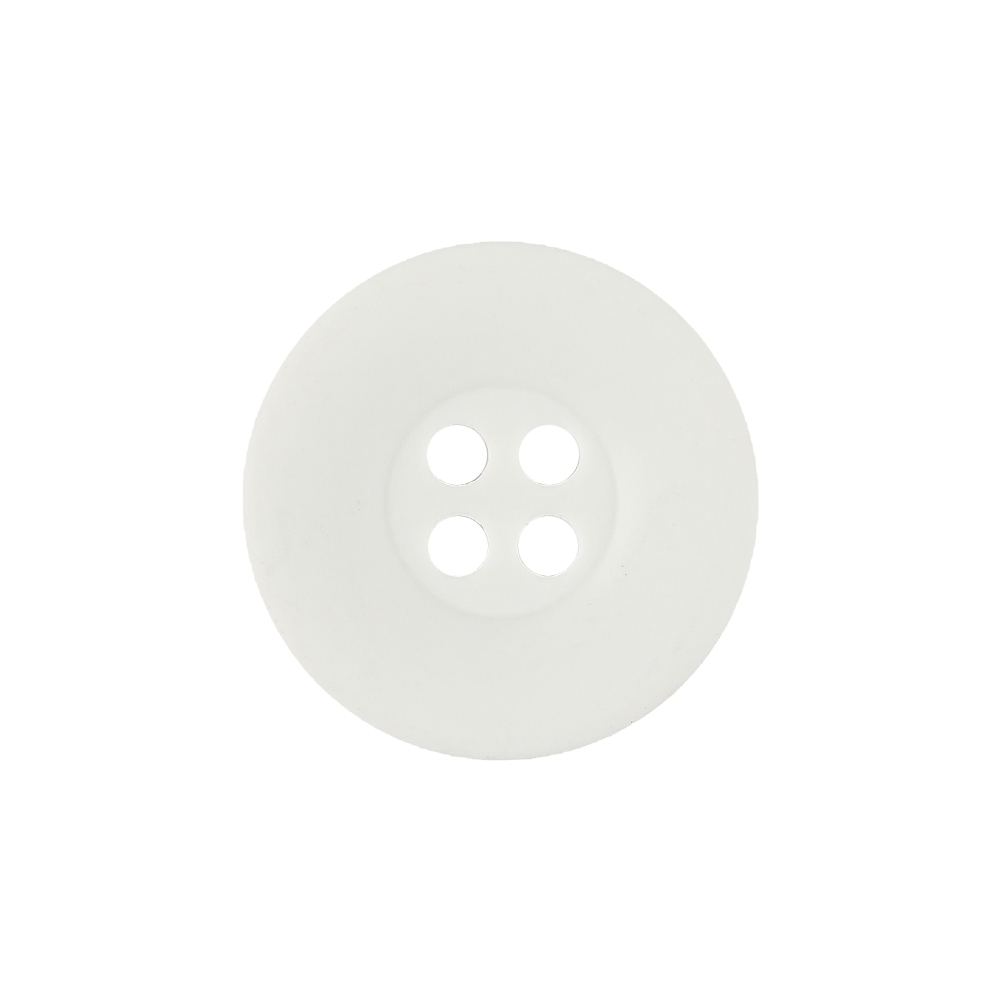 Matte White Shallow Plate 4-Hole Plastic Button – 33L/21mm Matte White Shallow Plate 4-Hole Plastic Button – 33L/21mm