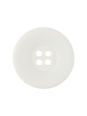 Matte White Shallow Plate 4-Hole Plastic Button – 36L/23mm Matte White Shallow Plate 4-Hole Plastic Button – 36L/23mm