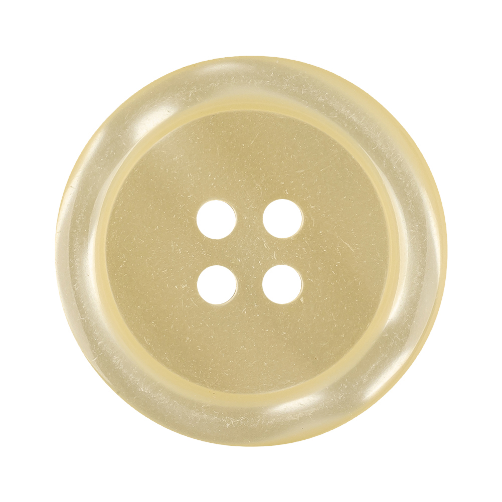 Melted Butter Shiny Tire Rimmed 4-Hole Plastic Button – 50L/32mm Melted Butter Shiny Tire Rimmed 4-Hole Plastic Button – 50L/32mm