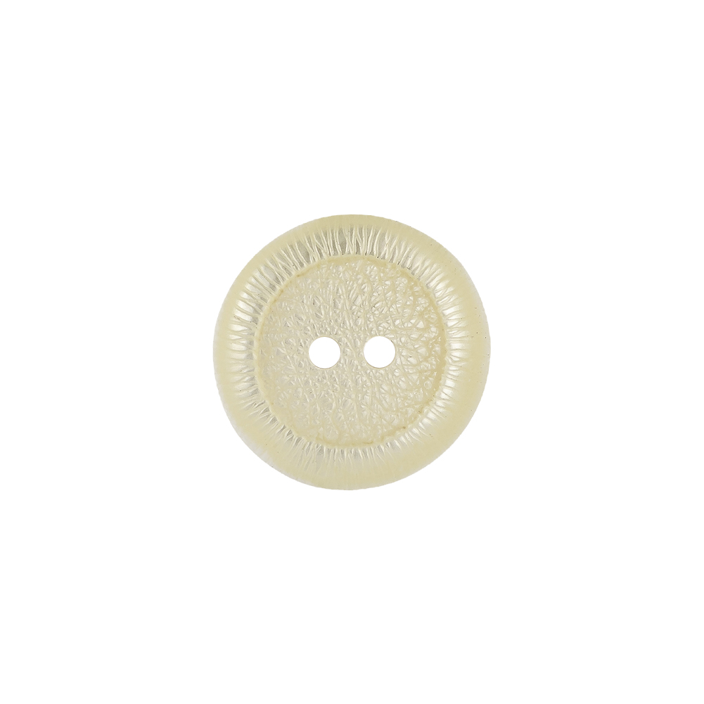 Italian Barely Yellow Iridescent Radiating Rim 2-Hole Plastic Button – 24L/15mm Italian Barely Yellow Iridescent Radiating Rim 2-Hole Plastic Button – 24L/15mm