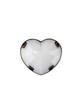 Italian White and Bronze Faceted Heart Shaped Shank Back Button – 25L/16mm Italian White and Bronze Faceted Heart Shaped Shank Back Button – 25L/16mm