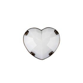 Italian White and Bronze Faceted Heart Shaped Shank Back Button – 32L/20mm Italian White and Bronze Faceted Heart Shaped Shank Back Button – 32L/20mm