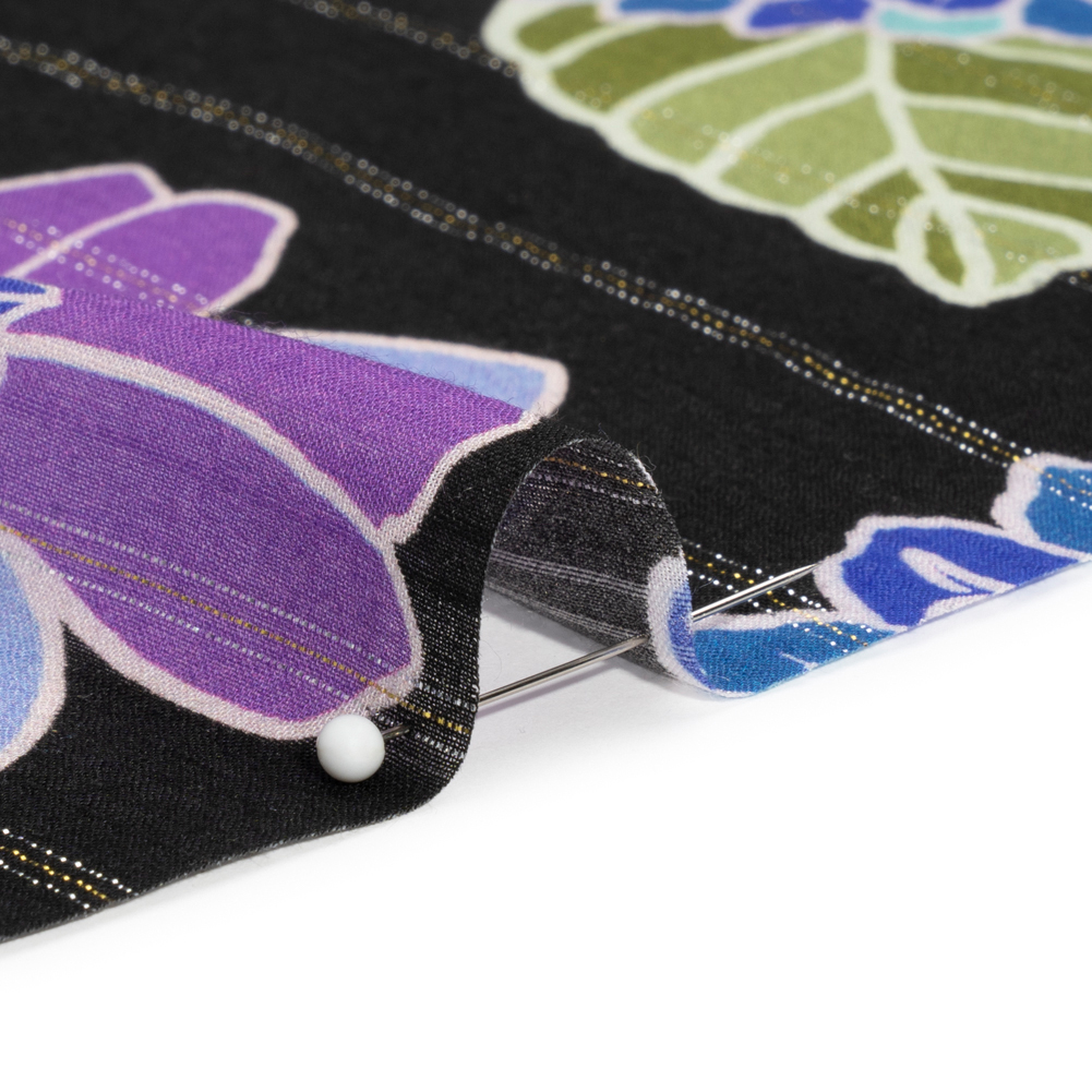 Mood Exclusive Black Grateful Gardener Metallic Pinstriped Viscose Dobby