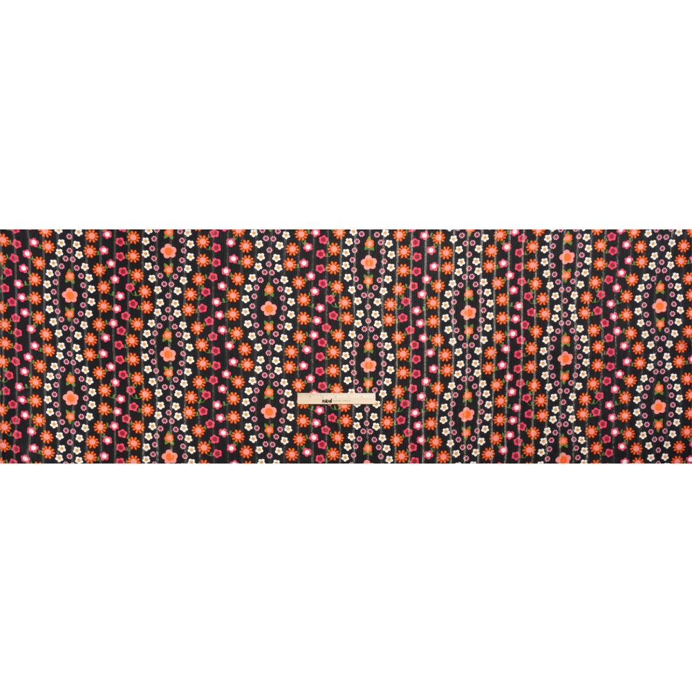 Mood Exclusive Black Infinitely Floral Metallic Pinstriped Viscose Dobby Mood Exclusive Black Infinitely Floral Metallic Pinstriped Viscose Dobby