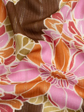 Mood Exclusive Brown Grateful Gardener Metallic Pinstriped Viscose Dobby Mood Exclusive Brown Grateful Gardener Metallic Pinstriped Viscose Dobby