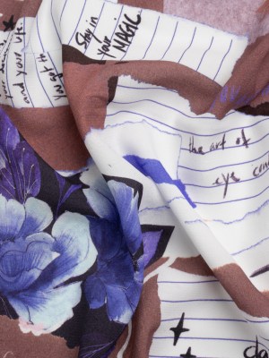 Sustainable Viscose Crepe Print – Mauve and Blue Note Patchwork – Mood Exclusive Scraps of Self Sustainable Viscose Crepe Print – Mauve and Blue Note Patchwork – Mood Exclusive Scraps of Self