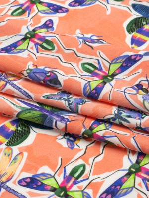 Sustainable Viscose Woven Print – Orange and Rainbow Insects – Mood Exclusive Picnic Guests Sustainable Viscose Woven Print – Orange and Rainbow Insects – Mood Exclusive Picnic Guests