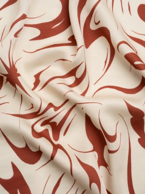 Sustainable and Recycled Viscose Satin Print – Red and Cream Swirls and Stars – Mood Exclusive Vincent’s Hope Sustainable and Recycled Viscose Satin Print – Red and Cream Swirls and Stars – Mood Exclusive Vincent’s Hope