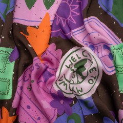 Sustainable and Recycled Viscose Satin Print – Purple, Mint and Blue Scrapbook Collage – Mood Exclusive Penpal Persona Sustainable and Recycled Viscose Satin Print – Purple, Mint and Blue Scrapbook Collage – Mood Exclusive Penpal Persona