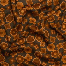 Mood Exclusive Brown Daisy Train Rayon Challis Mood Exclusive Brown Daisy Train Rayon Challis