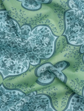 Cotton Voile Print – Green and Blue Floral Tiles – Mood Exclusive Rosalind and Celia Cotton Voile Print – Green and Blue Floral Tiles – Mood Exclusive Rosalind and Celia