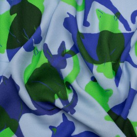 Mood Exclusive Blue Lazy Caturday Viscose Crepe Mood Exclusive Blue Lazy Caturday Viscose Crepe