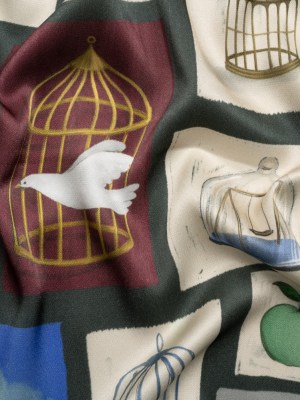 Mood Exclusive Gray Flee the Cage Sustainable Viscose Fluid Satin Mood Exclusive Gray Flee the Cage Sustainable Viscose Fluid Satin