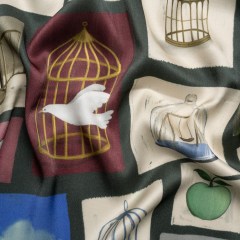 Mood Exclusive Gray Flee the Cage Sustainable Viscose Fluid Satin Mood Exclusive Gray Flee the Cage Sustainable Viscose Fluid Satin