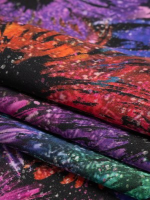 Sustainable and Recycled Viscose Satin Print – Rainbow Abstracted Floral – Mood Exclusive Bursting Gardens Sustainable and Recycled Viscose Satin Print – Rainbow Abstracted Floral – Mood Exclusive Bursting Gardens