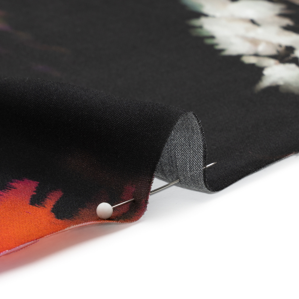 Sustainable and Recycled Viscose Satin Print – Purple, Red and Black Abstract Floral – Mood Exclusive Forest of Colors Sustainable and Recycled Viscose Satin Print – Purple, Red and Black Abstract Floral – Mood Exclusive Forest of Colors