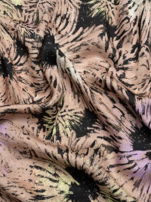 Sustainable and Recycled Viscose Satin Print – Taupe and Black Abstracted Floral – Mood Exclusive Bursting Gardens Sustainable and Recycled Viscose Satin Print – Taupe and Black Abstracted Floral – Mood Exclusive Bursting Gardens