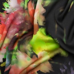 Sustainable and Recycled Viscose Satin Print – Lime Green, Red and Black Abstract Floral – Mood Exclusive Forest of Colors Sustainable and Recycled Viscose Satin Print – Lime Green, Red and Black Abstract Floral – Mood Exclusive Forest of Colors