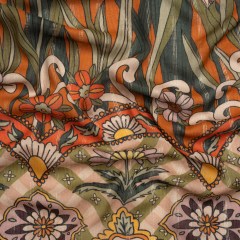 Mood Exclusive Orange Garden Gathering Metallic Pinstriped Viscose Dobby Mood Exclusive Orange Garden Gathering Metallic Pinstriped Viscose Dobby