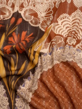 Mood Exclusive Russet My Happy Lace Metallic Pinstriped Viscose Dobby Mood Exclusive Russet My Happy Lace Metallic Pinstriped Viscose Dobby