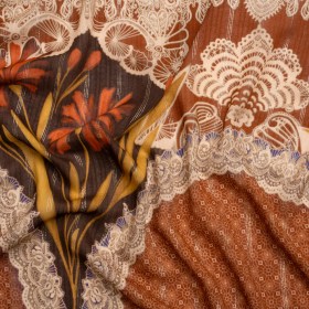 Mood Exclusive Russet My Happy Lace Metallic Pinstriped Viscose Dobby Mood Exclusive Russet My Happy Lace Metallic Pinstriped Viscose Dobby