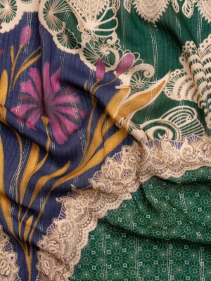 Mood Exclusive Teal My Happy Lace Metallic Pinstriped Viscose Dobby Mood Exclusive Teal My Happy Lace Metallic Pinstriped Viscose Dobby