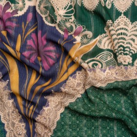 Mood Exclusive Teal My Happy Lace Metallic Pinstriped Viscose Dobby Mood Exclusive Teal My Happy Lace Metallic Pinstriped Viscose Dobby