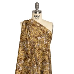 Mood Exclusive Brown Paisley Party Stretch Cotton Sateen Mood Exclusive Brown Paisley Party Stretch Cotton Sateen