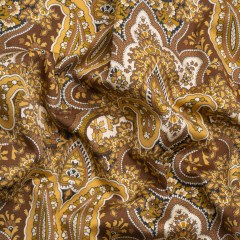 Mood Exclusive Brown Paisley Party Stretch Cotton Sateen Mood Exclusive Brown Paisley Party Stretch Cotton Sateen