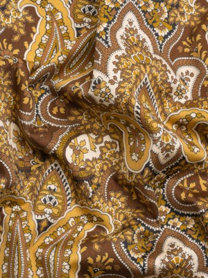 Mood Exclusive Brown Paisley Party Stretch Cotton Sateen Mood Exclusive Brown Paisley Party Stretch Cotton Sateen