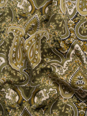 Mood Exclusive Olive Paisley Party Stretch Cotton Sateen Mood Exclusive Olive Paisley Party Stretch Cotton Sateen