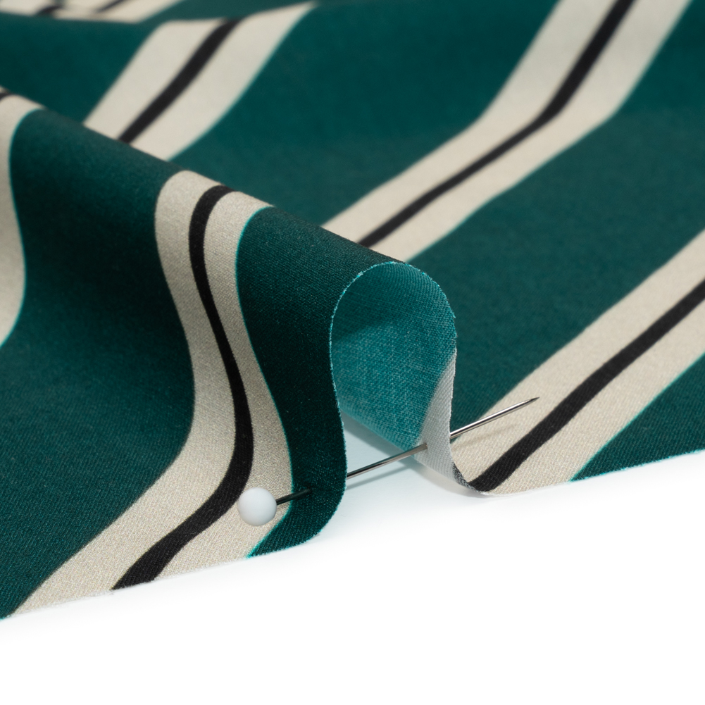 Mood Exclusive Teal Stripe Down Viscose Woven