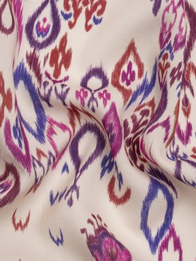 Tencel Woven Print – Magenta, Purple and White Fanciful Ikat Florals – Mood Exclusive Raindrops on Roses Tencel Woven Print – Magenta, Purple and White Fanciful Ikat Florals – Mood Exclusive Raindrops on Roses