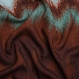Tencel Woven Print – Red Brown and Aqua Ikat Zig Zags – Mood Exclusive Water and Wine Tencel Woven Print – Red Brown and Aqua Ikat Zig Zags – Mood Exclusive Water and Wine
