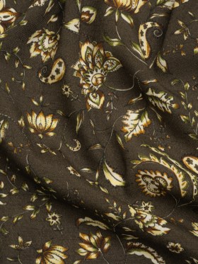 Gauzy Viscose Crepe Print – Charcoal, Green and Brown Jacobean Floral – Mood Exclusive Wooded Wonders Gauzy Viscose Crepe Print – Charcoal, Green and Brown Jacobean Floral – Mood Exclusive Wooded Wonders