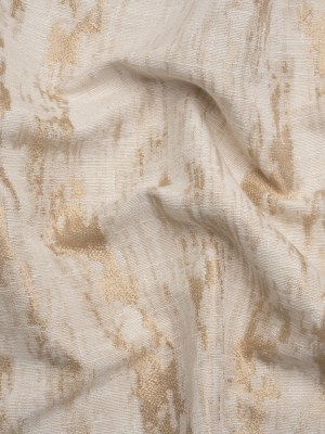Ivory and Gold Abstract Viscose, Polyester and Linen Drapery Jacquard Ivory and Gold Abstract Viscose, Polyester and Linen Drapery Jacquard