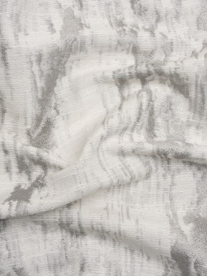 White and Silver Abstract Viscose, Polyester and Linen Drapery Jacquard White and Silver Abstract Viscose, Polyester and Linen Drapery Jacquard