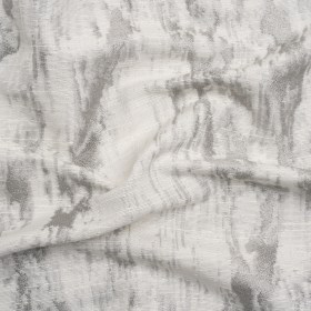 White and Silver Abstract Viscose, Polyester and Linen Drapery Jacquard White and Silver Abstract Viscose, Polyester and Linen Drapery Jacquard